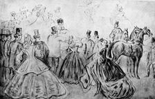 The Promenade 19th century, (1930).Artist: Constantin Guys
