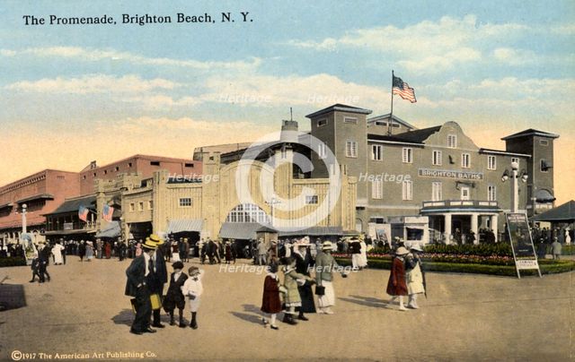 The Promenade, Brighton Beach, New York, 1916. Artist: Unknown