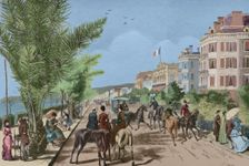The Promenade des Anglais, meeting point of the European aristocratic society...Nice, France, 1881. Creator: Arturo Carretero y Sánchez