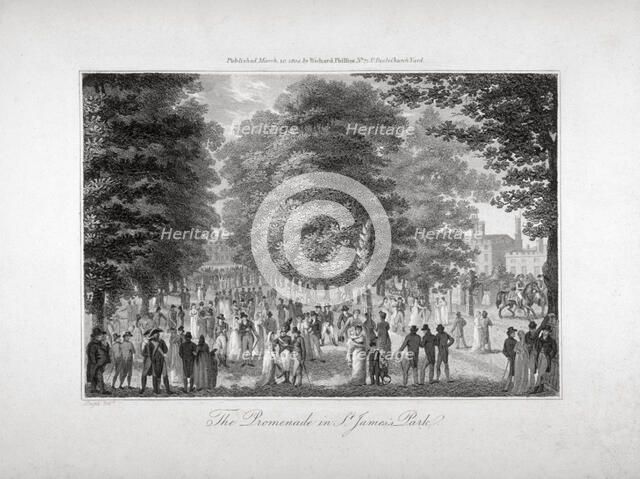 The Promenade in St James's Park, Westminster, London, 1804. Artist: Anon