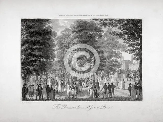 The Promenade in St James's Park, Westminster, London, 1804. Artist: Anon