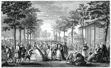 The Promenade, Paris, (1885). Artist: Augustin de Saint-Aubin