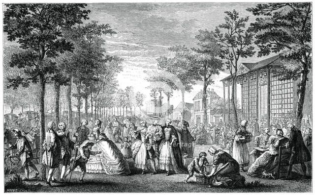 The Promenade, Paris, (1885). Artist: Augustin de Saint-Aubin