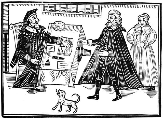 The Proctor and Parator, 1641, (1893). Artist: Unknown