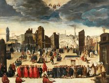 The procession celebrating the consecration of the Insigne Collegiata di Santa Maria, Oct 23, 1611. Creator: Gregori, Antonio (Antonio di Taddeo) (1583-1646)