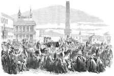 The Procession from the Church of San Giovanni Laterano to St. Peter's, 1850. Creator: Unknown