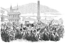 The Procession from the Church of San Giovanni Laterano to St. Peter's, 1850. Creator: Unknown