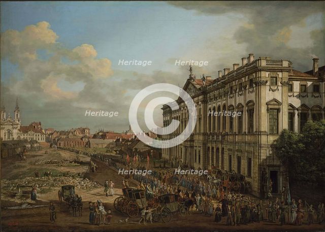 The Procession of Our Lady of Grace in Front of Krasinski Palace, 1778. Creator: Bellotto, Bernardo (1720-1780).