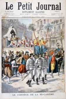 The procession of the mid-Lent festival, 1897. Creator: F Meaulle
