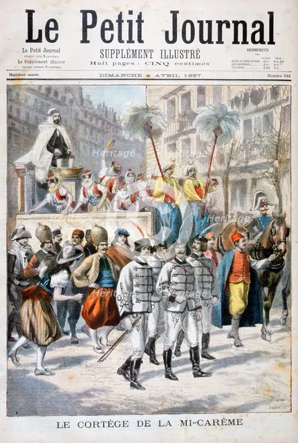 The procession of the mid-Lent festival, 1897. Creator: F Meaulle.