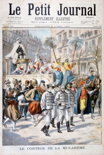 The procession of the mid-Lent festival, 1897. Creator: F Meaulle.