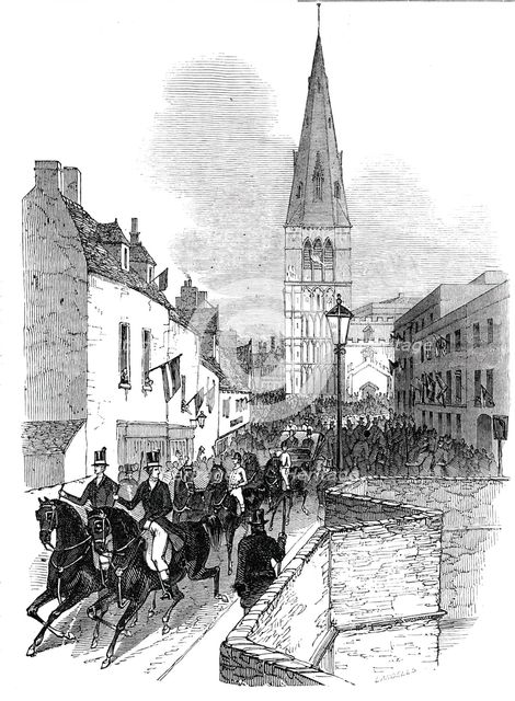 The procession, St. Mary's Hill, Stamford, 1844. Creator: Unknown.