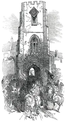 The Procession passing the Hospital, Warwick May Fair Show, 1850. Creator: Unknown