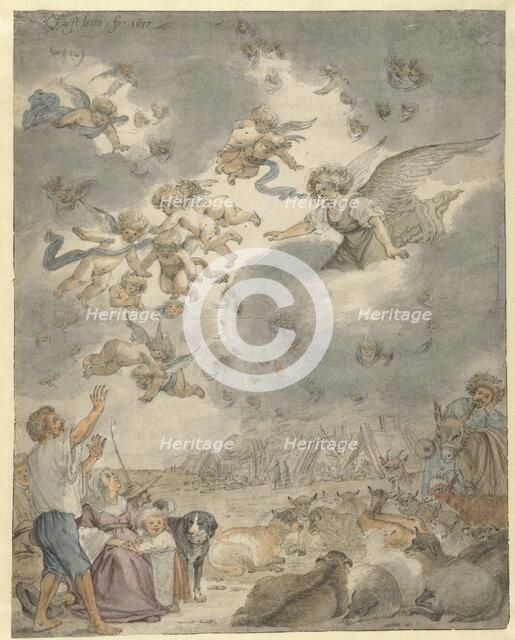 The proclamation to the shepherds, 1677. Creator: Cornelis Saftleven.