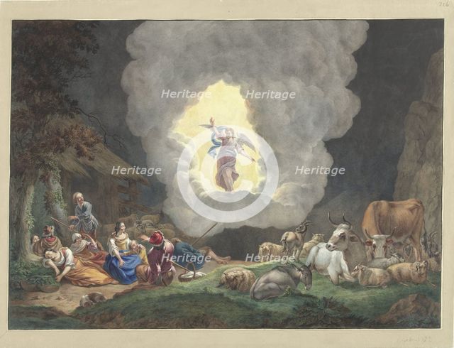 The proclamation to the shepherds, 1700-1800. Creator: Anon.