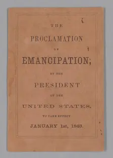 The Proclamation of Emancipation by the President of the United States..., 1862. Creator: Unknown