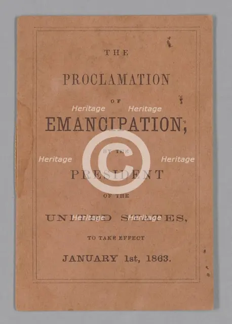 The Proclamation of Emancipation by the President of the United States..., 1862. Creator: Unknown.