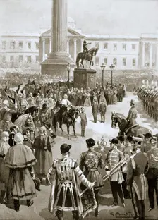 The proclamation of peace at Charing Cross, London, April 1856 (1901). Creator: Gennaro Amato