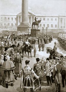 The proclamation of peace at Charing Cross, London, April 1856 (1901). Creator: Gennaro Amato