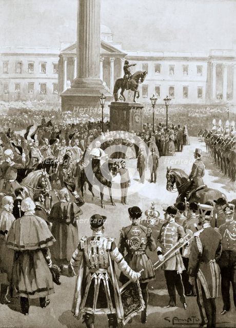 The proclamation of peace at Charing Cross, London, April 1856 (1901). Creator: Gennaro Amato.