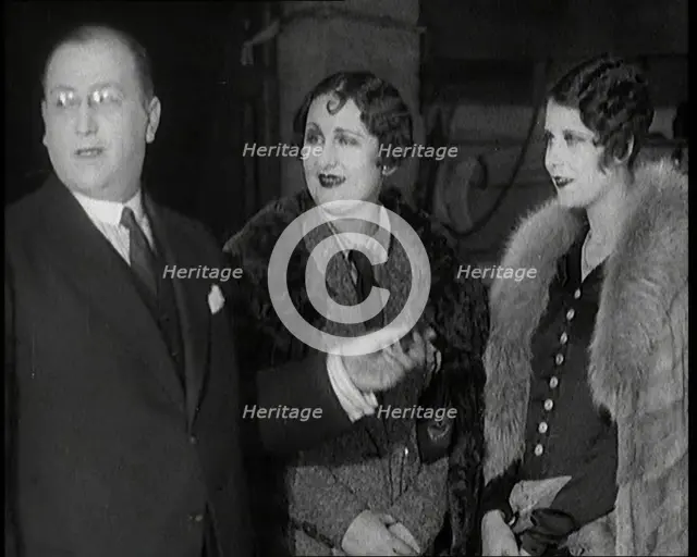 The Producer Julian Wylie Inspecting Young Prospective Female Stage Performers Standing..., 1920s. Creator: British Pathe Ltd.