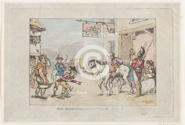 The Production of a Post House, 1808., 1808. Creator: Thomas Rowlandson.