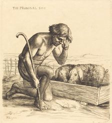 The Prodigal Son, 1st plate (L'enfant prodigue). Creator: Alphonse Legros