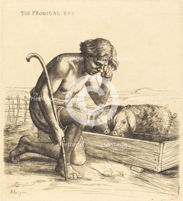 The Prodigal Son, 1st plate (L'enfant prodigue). Creator: Alphonse Legros.