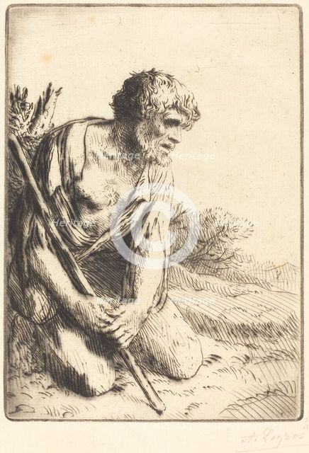 The Prodigal Son, 3rd plate (L'enfant prodigue). Creator: Alphonse Legros.