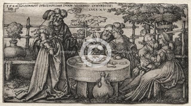 The Prodigal Son: Wasting His Fortune. Creator: Hans Sebald Beham (German, 1500-1550).