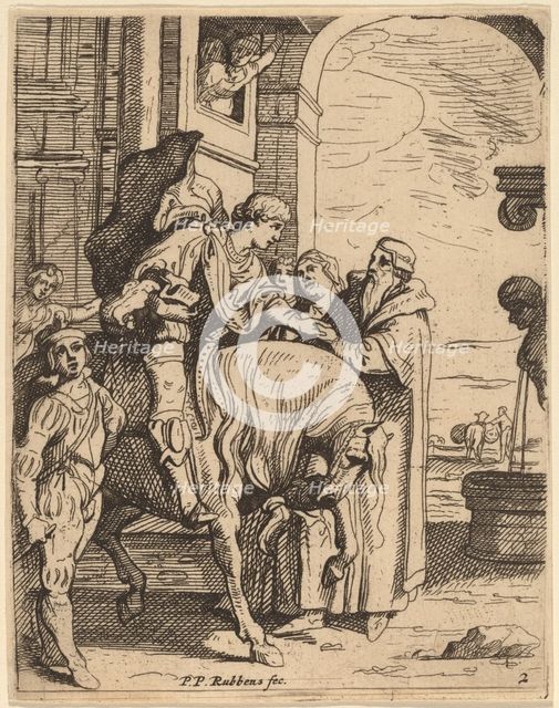 The Prodigal Son Bids Farewell to His Father. Creator: Theodoor van Thulden.