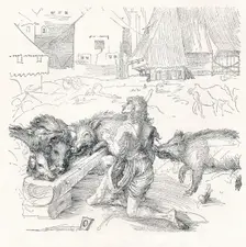 The Prodigal Son c1497, (1906). Artist: Albrecht Durer