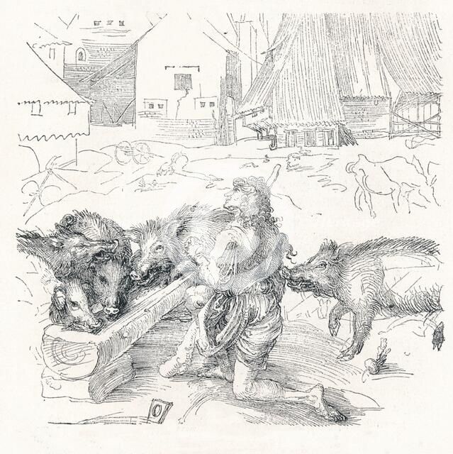 'The Prodigal Son', c1497, (1906). Artist: Albrecht Durer.