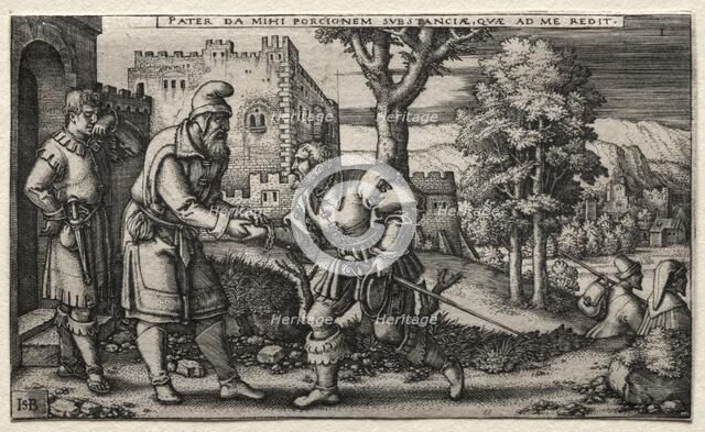 The Prodigal Son: Departure of the Prodigal Son. Creator: Hans Sebald Beham (German, 1500-1550).