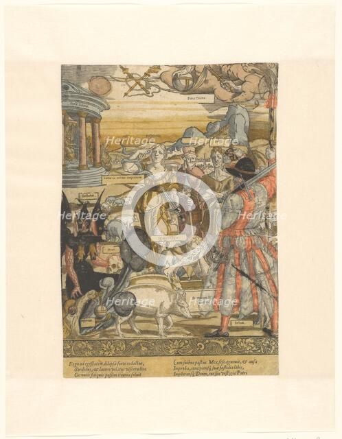 The prodigal son eats from the pigstrog, c.1540-c.1550. Creator: Cornelis Anthonisz.