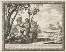 The Prodigal Son Guarding Pigs (L'Enfant prodigue garde les cochons), ca. 1636. Creator: Abraham Bosse