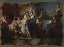 The Prodigal Son Living with Harlots, 1724-1761. Creator: Johann Wolfgang Baumgartner