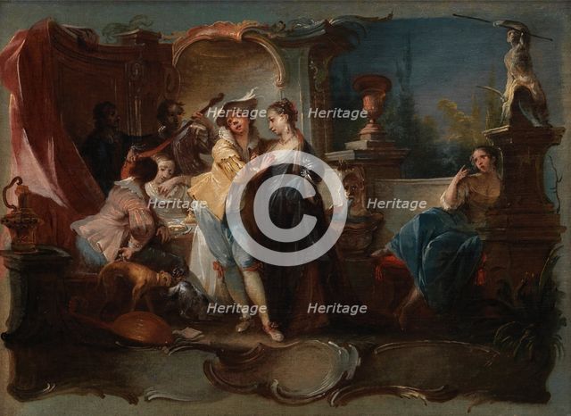 The Prodigal Son Living with Harlots, 1724-1761. Creator: Johann Wolfgang Baumgartner.