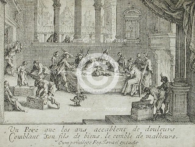 The Prodigal Son Receives His Inheritance, 1634. Creator: Jacques Callot.