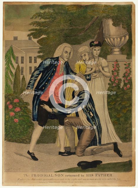 The Prodigal Son Returned to His Father, n.d. Creator: Amos Doolittle.