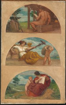 The Progress of Civilization: The Forge, Commerce, and Education..., 1905-1906. Creator: Kenyon Cox