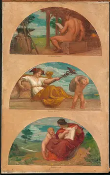 The Progress of Civilization: The Forge, Commerce, and Education..., 1905-1906. Creator: Kenyon Cox