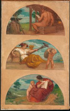 The Progress of Civilization: The Forge, Commerce, and Education..., 1905-1906. Creator: Kenyon Cox