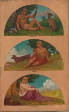 The Progress of Civilization: Hunting, Herding, Agriculture..., 1905-1906. Creator: Kenyon Cox