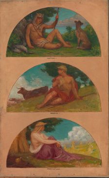 The Progress of Civilization: Hunting, Herding, Agriculture..., 1905-1906. Creator: Kenyon Cox