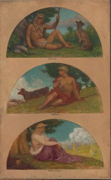 The Progress of Civilization: Hunting, Herding, Agriculture..., 1905-1906. Creator: Kenyon Cox