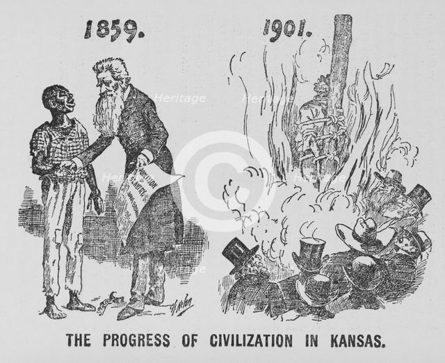The progress of civilization in Kansas, 1897. Creator: Unknown.