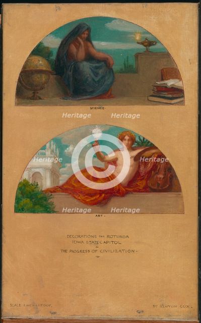 The Progress of Civilization: Science and Art (mural study, State Capitol, Des Moines, Iowa), 1905-1 Creator: Kenyon Cox.