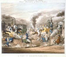 The Progress of Steam. A View in Regent's Park, 1831 1828. Creator: Unknown
