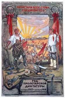 The Proletarian Dictatorship's Year: October 1917 -October 1918 1918. Artist: Alexander Apsit